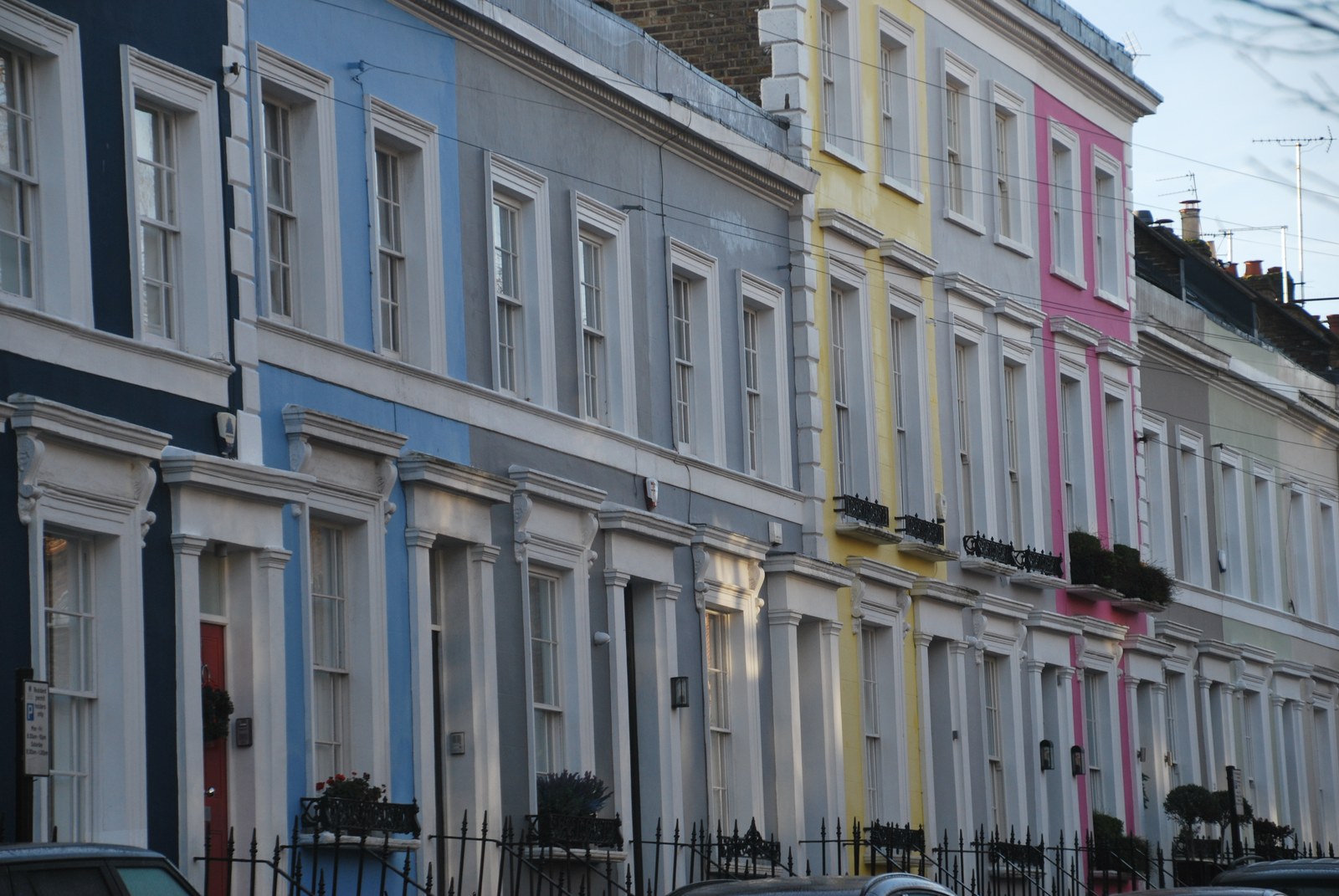 Casas pastel de Notting Hill